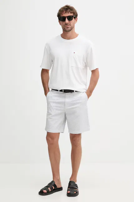 Шорты мужские из хлопка с эластаном Tommy Hilfiger, белый — фото 2