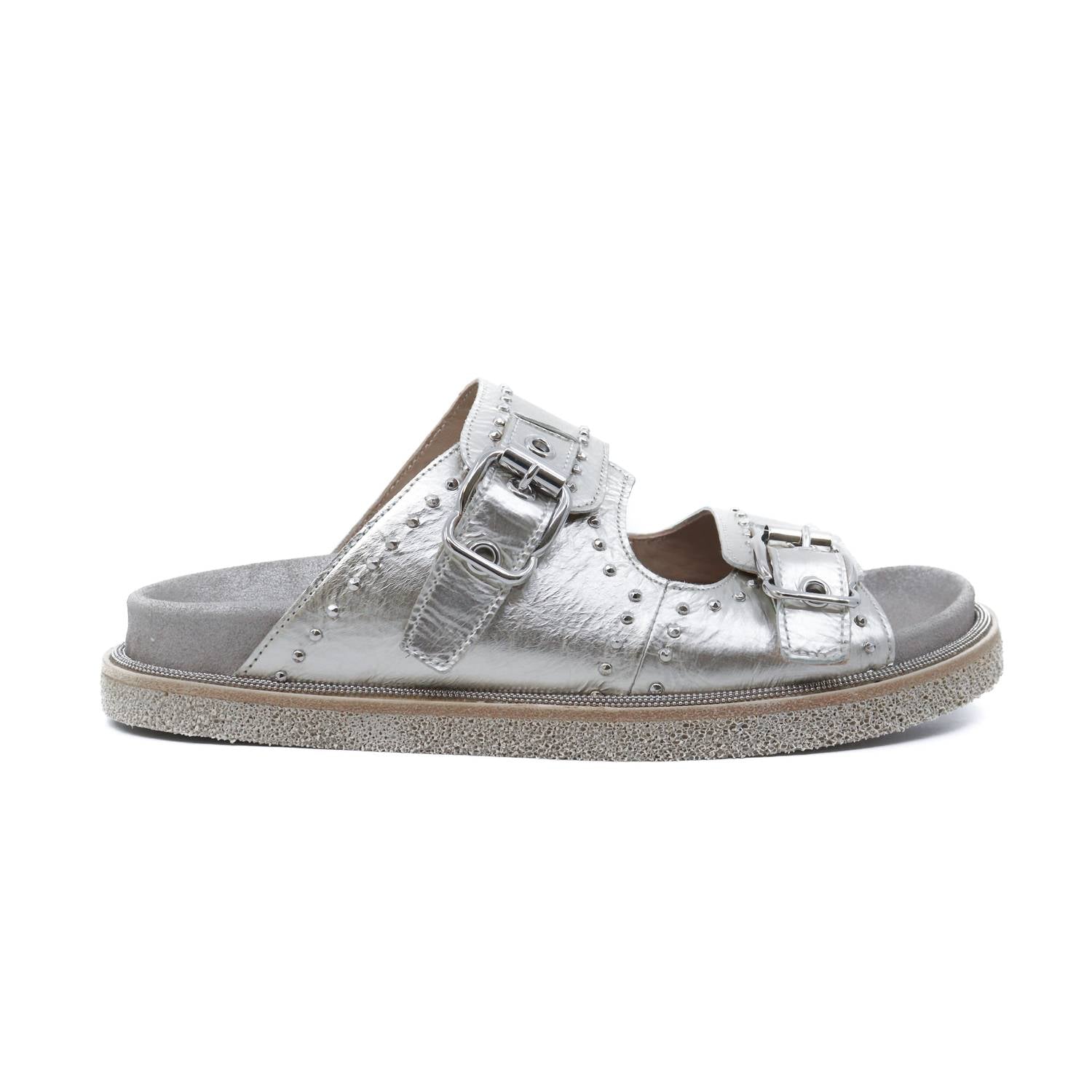 Women Porox Dust Studs Sandals In Silver Laura Bellariva