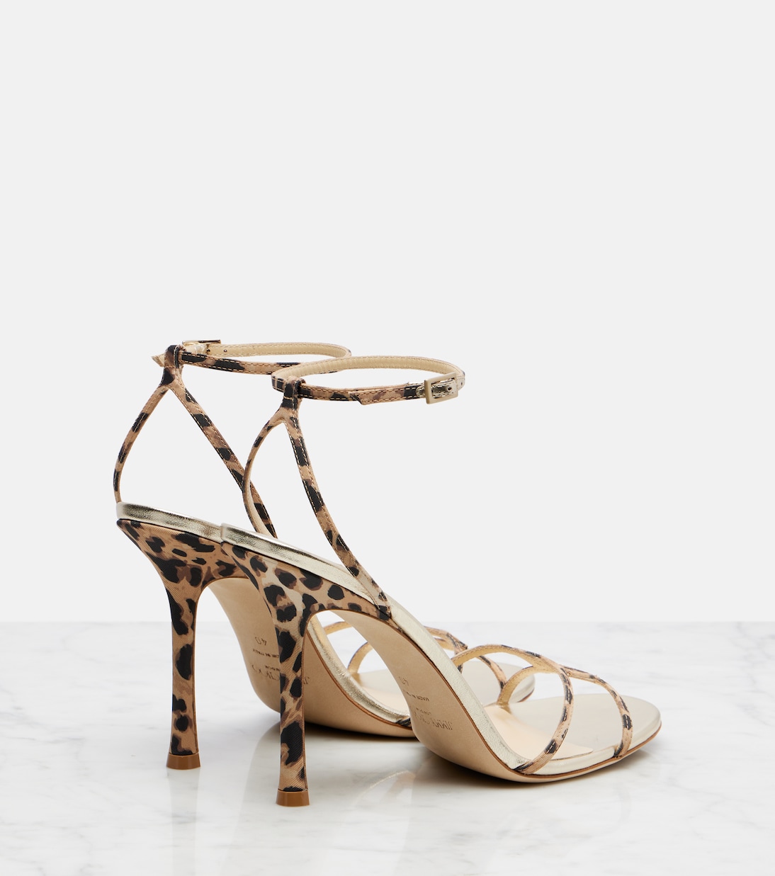Архивные сандалии Leo 100 с леопардовым принтом Jimmy Choo, Natural — фото 2