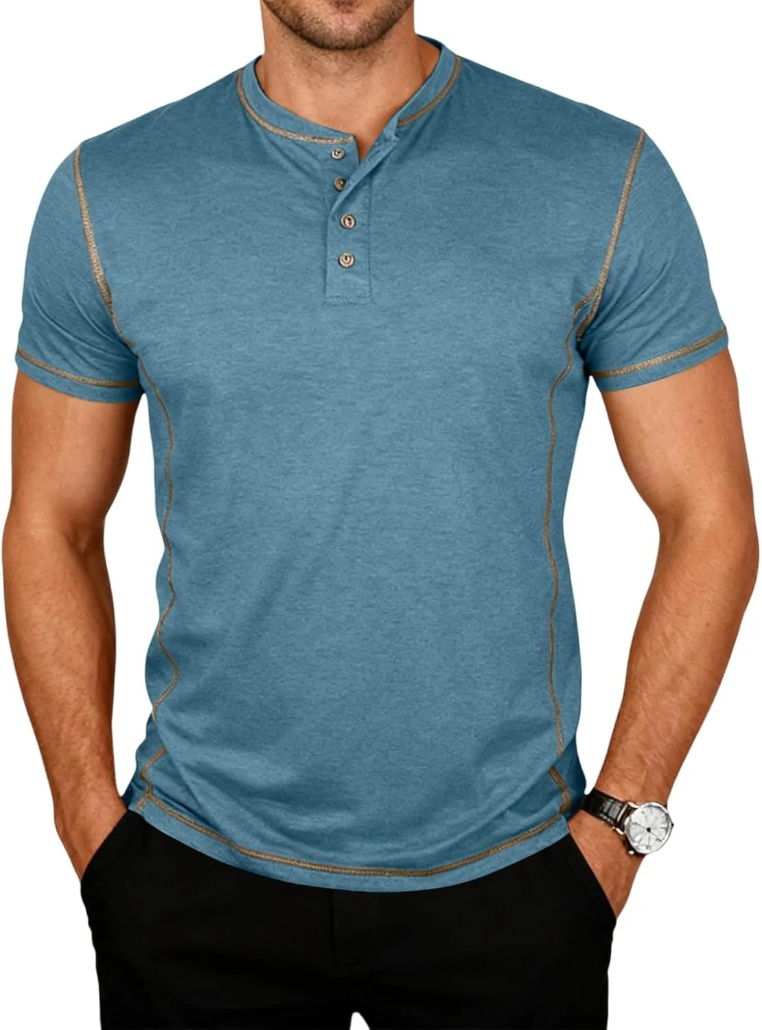 

Мужская футболка поло henley plain fitted