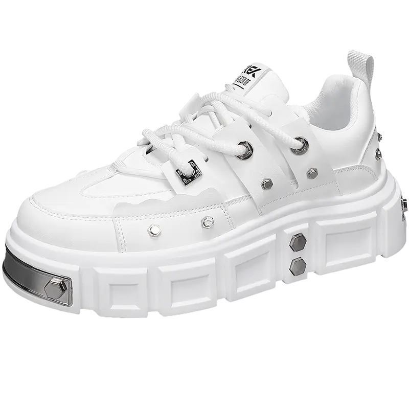 

M.M Party Мужские низкие скейтерские кеды белые, цвет White