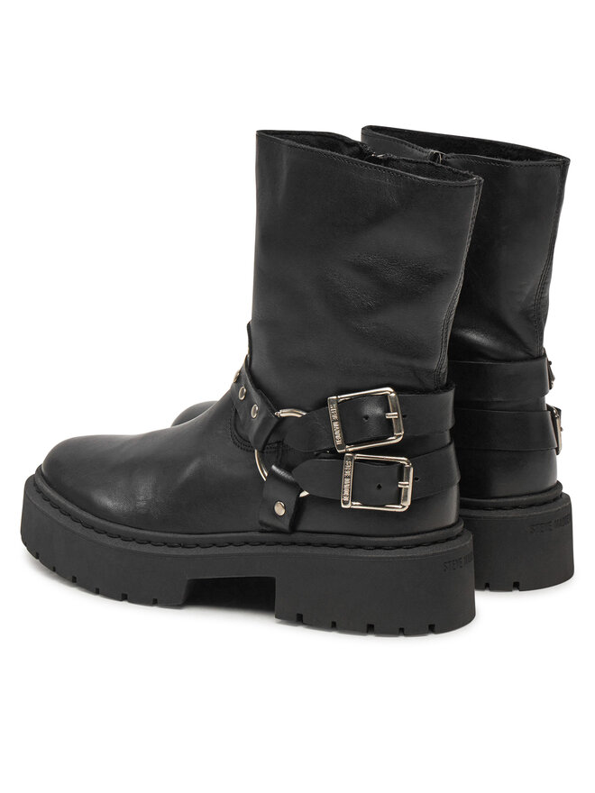Ботинки женские Steve Madden Zwart кожаные на толстой подошве, черный — фото 3