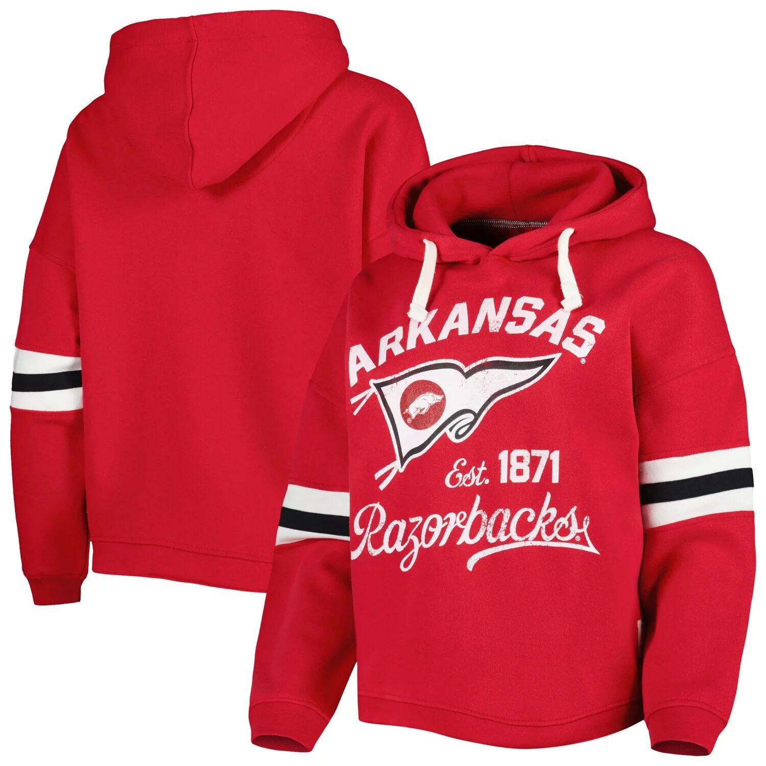 

Женский пуловер с капюшоном Pressbox Cardinal Arkansas Razorbacks Super Pennant