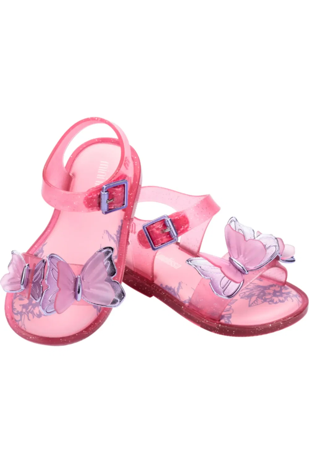 Сандалии детские с бабочками Fly III Mini Melissa, Glitter Pink — фото 4