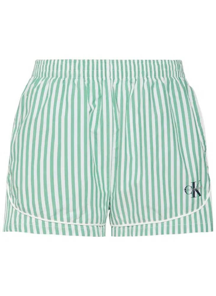 Calvin Klein Шорты спортивные с принтом Penny Stripe Mardi Gras Green, зеленый — фото 4
