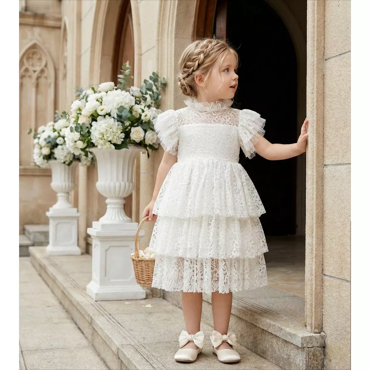 Детское платье для девочек кружевное Iris Lace 2bunnies, White — фото 2