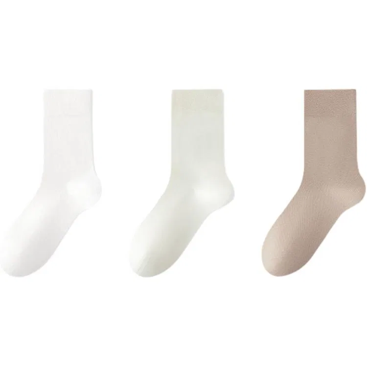 Детские носки-гольфы 3 пары MINISO, White Beige Khaki