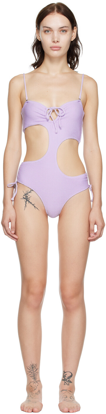 

Эксклюзивный фиолетовый цельный купальник SSENSE Danielle Guizio