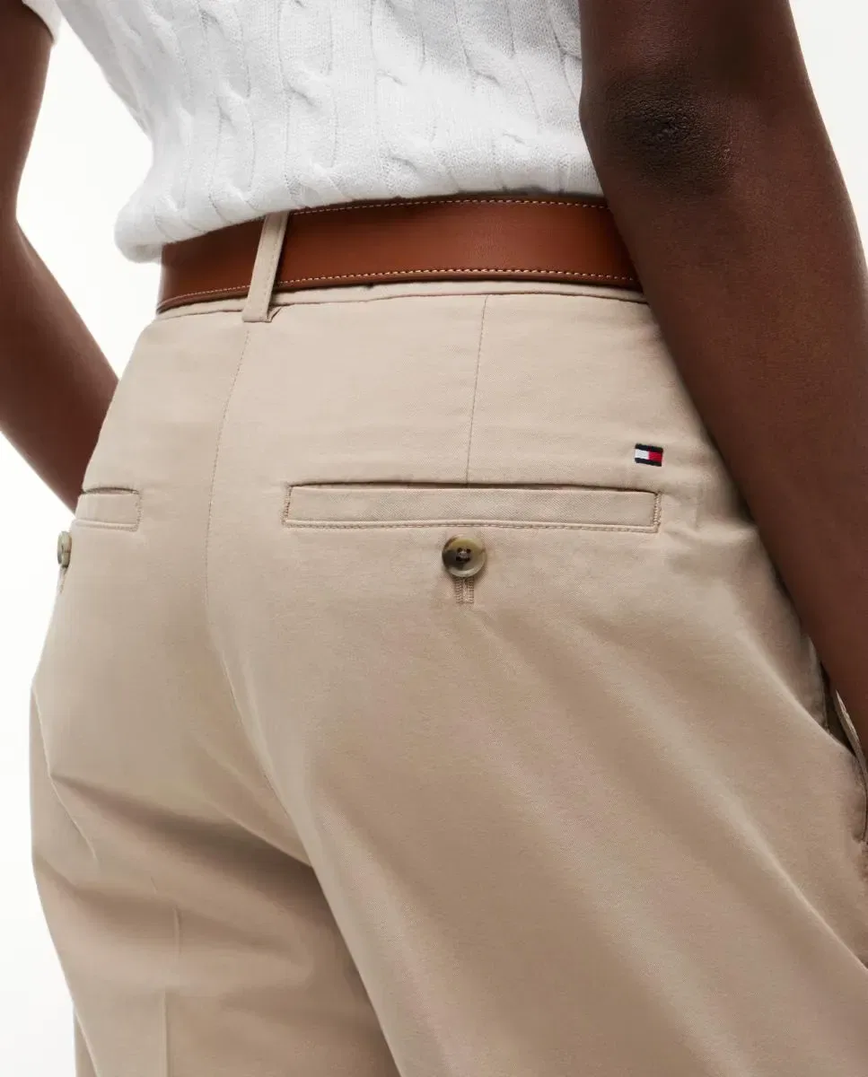 Женские брюки-чинос прямого кроя Tommy Hilfiger, Beige — фото 3
