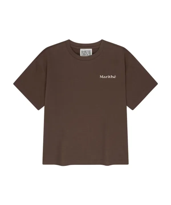 Футболка оверсайз с графическим принтом, Kids back graphic oversized tee, Marithé Kids, коричневый — фото 2