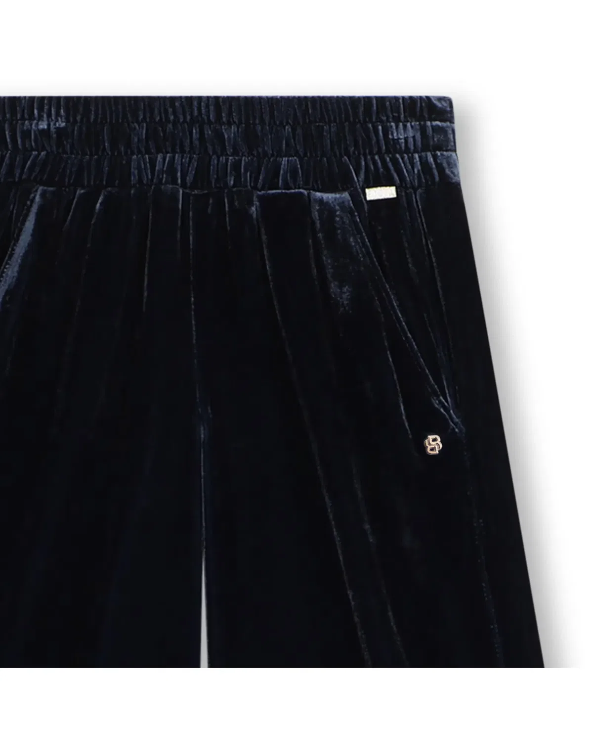 Детские брюки для девочек из вельвета BOSS Kidswear, Azul Marino — фото 2