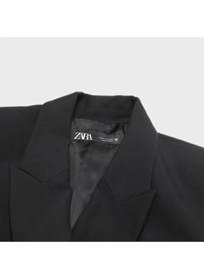 Блейзер с подплечниками дизайнерский Zara, черный — фото 4