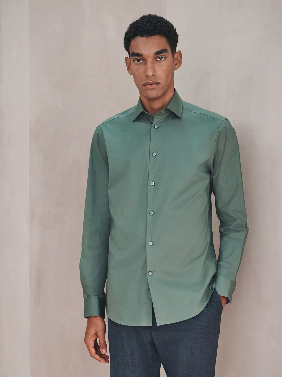 Рубашка формальная, слим фит, Olive Green Next