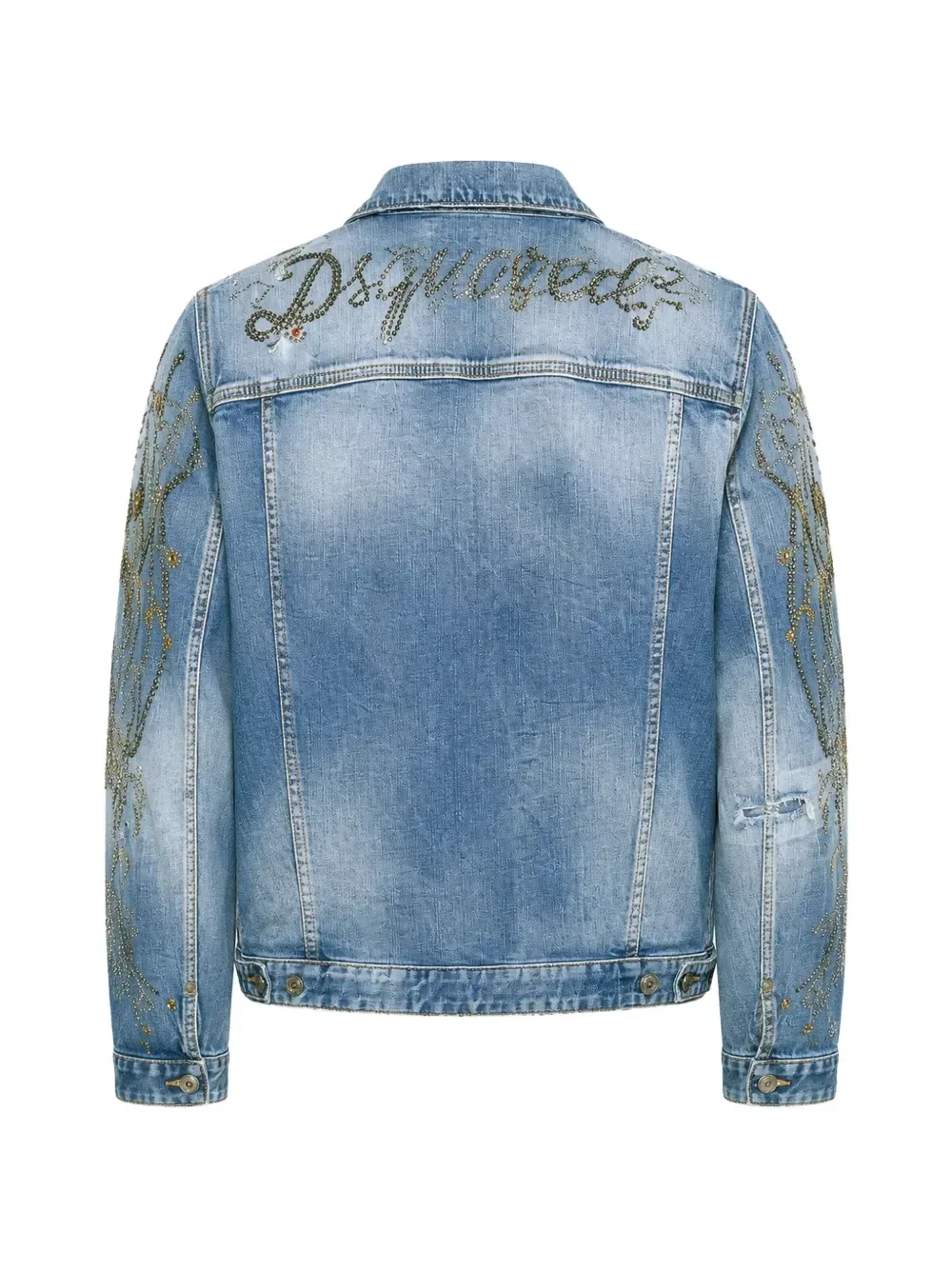 Западная куртка, украшенная стразами Dsquared2, синий — фото 2