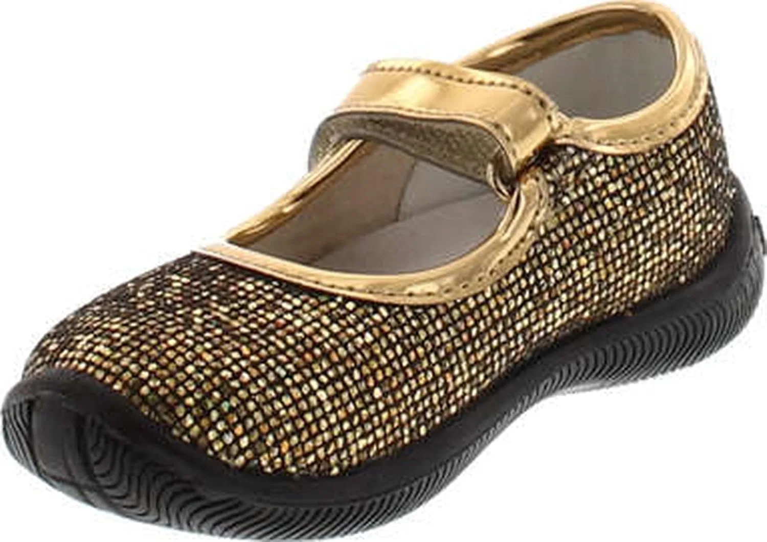 Детские туфли для девочек Naturino 7703 USA, Gold Glitter Square — фото 3