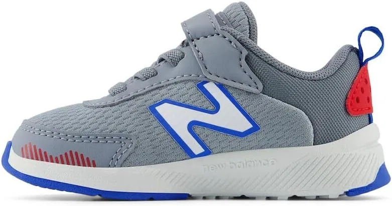 Детские кроссовки для девочек с шнурком-резинкой New Balance, Steel/Team Red/Blue Oasis — фото 2