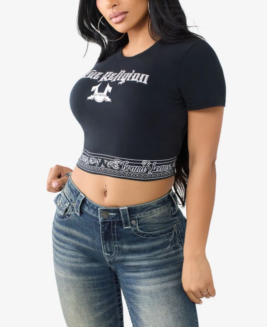 Топ-бандо с принтом Crystal Bandeau True Religion, Jet Black — фото 3