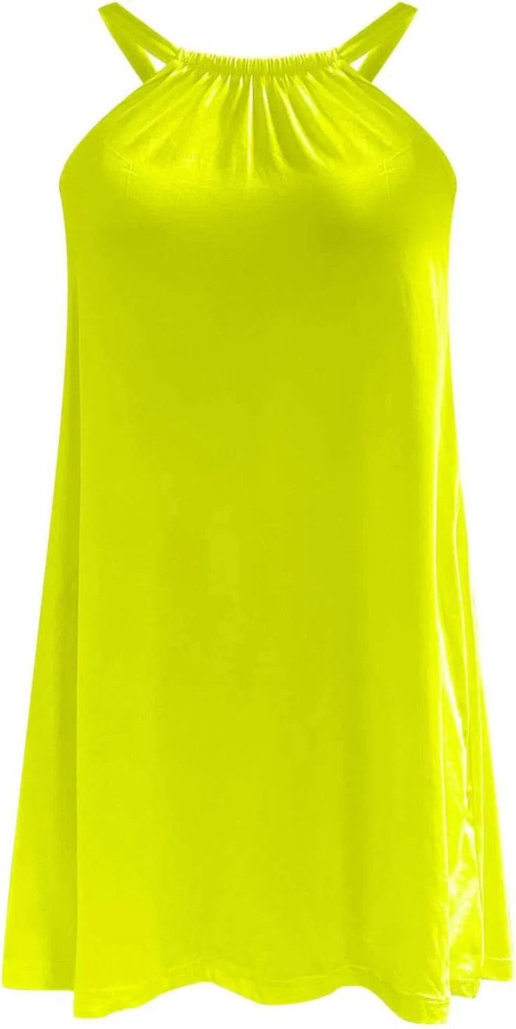 Женское летнее сарафан на бретелях, открытая спина, Yellow — фото 3