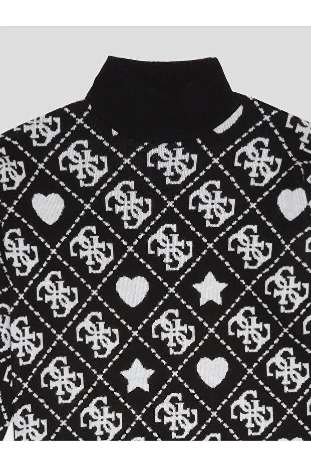 Детская толстовка-свитер для девочек с длинным рукавом Guess, Black — фото 3
