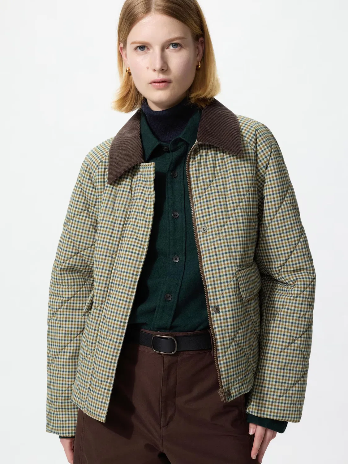 Куртка Paddard Utility Short Jacket Uniqlo, утилитарный крой, коричневый