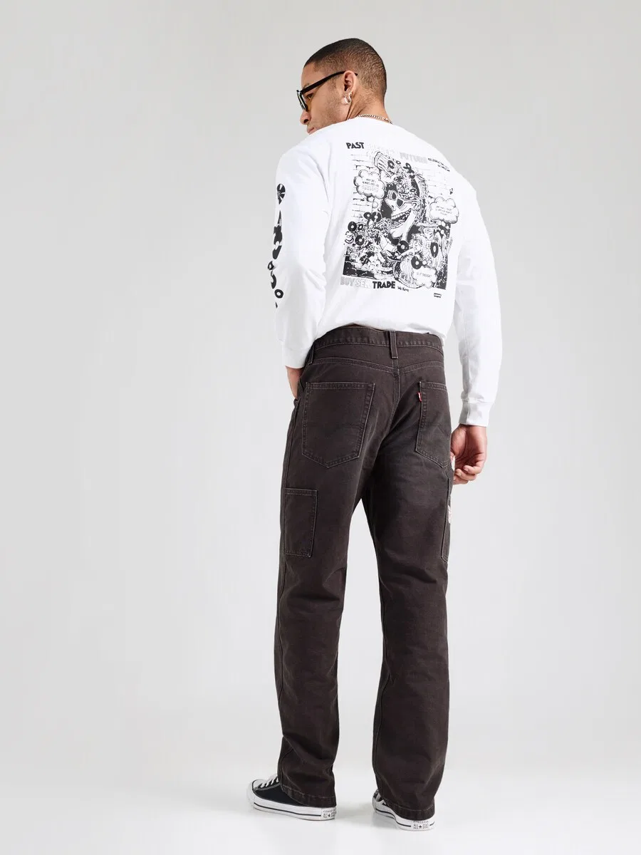 Джинсы LEVI'S свободного кроя '568 LOOSE STRT CARPENTER' из черного денима — фото 4