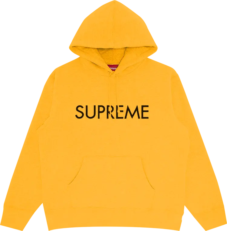 Толстовка Supreme Capital Hooded Sweatshirt 'Bright Gold', желтый — фото 2