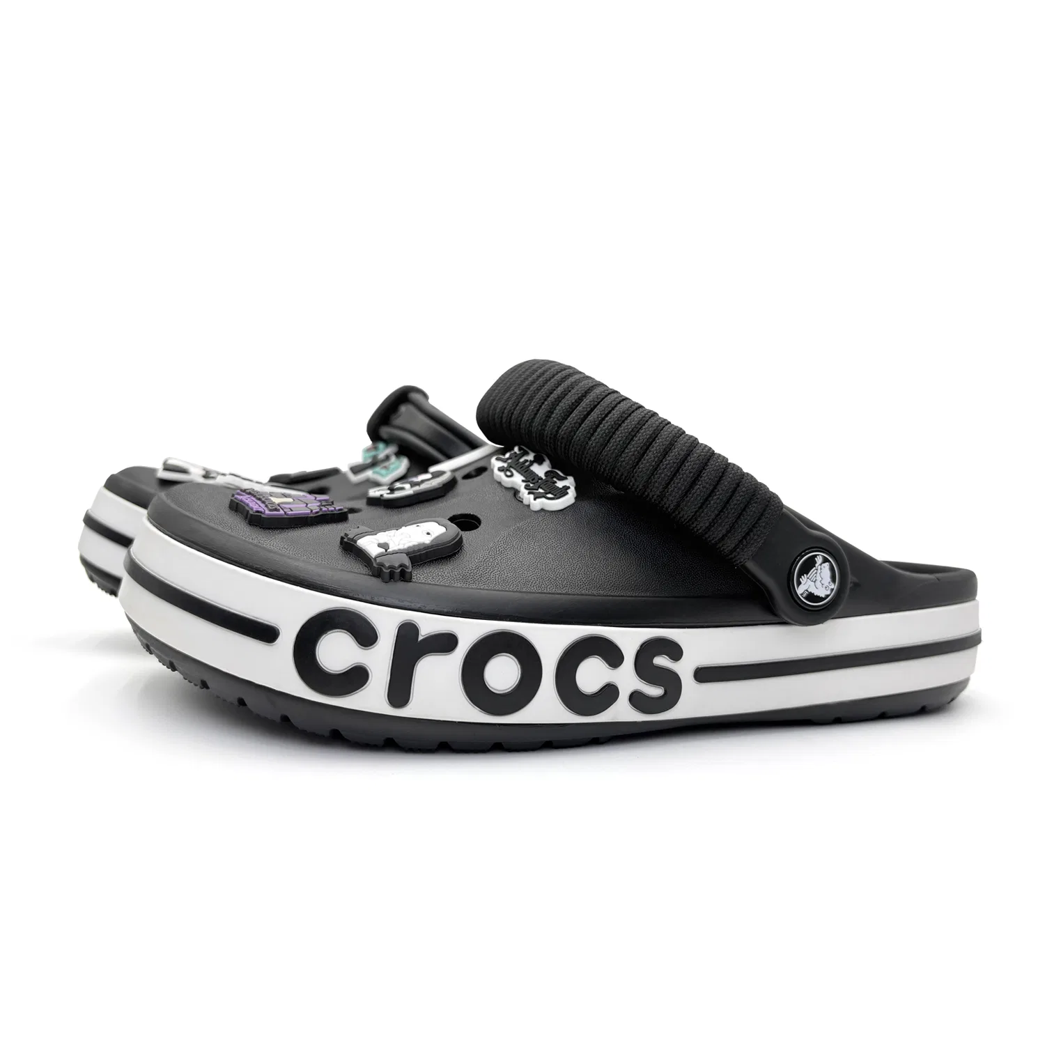 Детские сабо с принтом Bayaband Clogs Unisex Crocs, Black