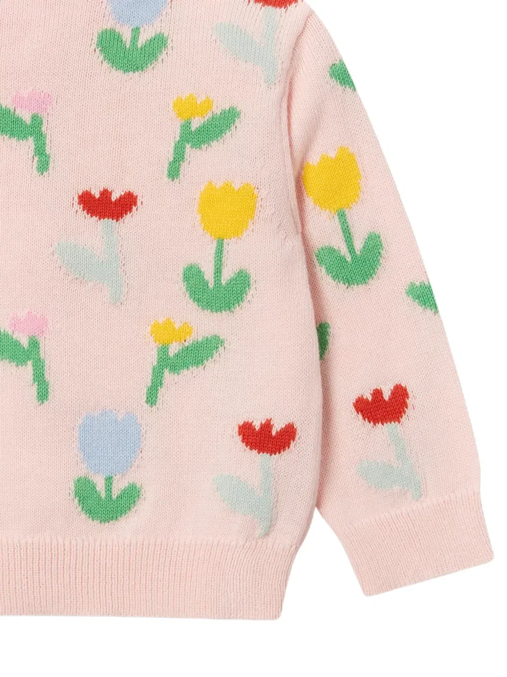 Кардиган с цветочным интарсионным узором Stella McCartney Kids, розовый — фото 4
