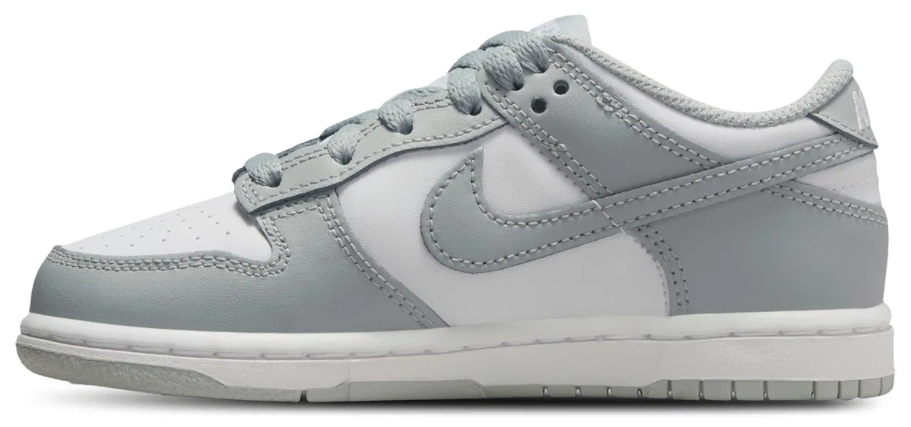 Кроссовки для мальчиков Dunk Low Nike, цвет White/White/Light Smoke Grey — фото 2