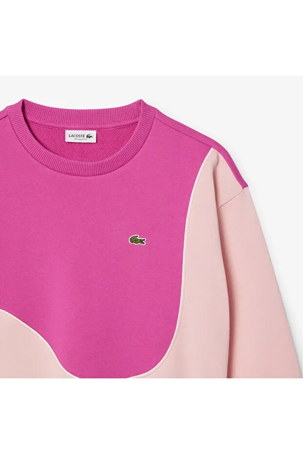 Детские свитшот для девочек с цветовым блоком Lacoste, Di9-Pembe — фото 3