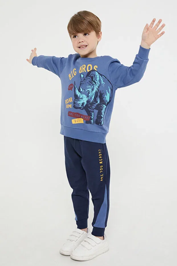Детский спортивный комплект для мальчиков с принтом Rolypoly big bros blue boy tracksuit set Roly Poly, Blue