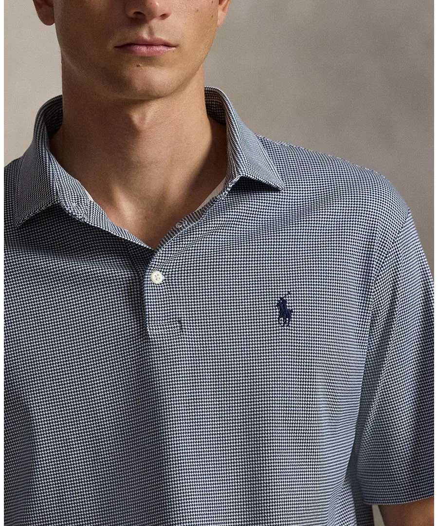 Мужское поло классического кроя с принтом в клетку Polo Ralph Lauren, Fairway/Newport Navy — фото 3