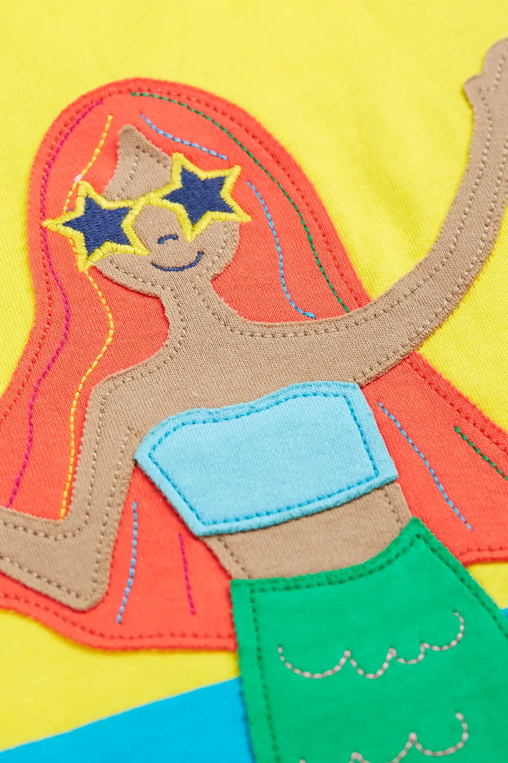 Детская футболка с панелью Poldhu Frugi, Yellow — фото 4