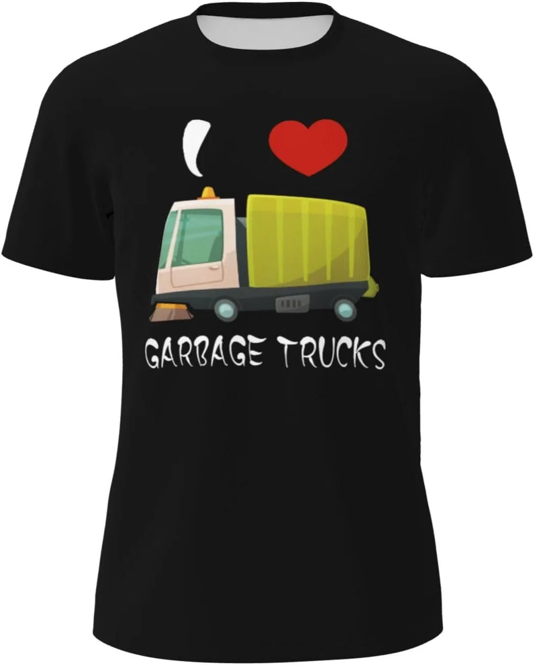Мужская футболка с коротким рукавом из сетки, I Love Garbage Trucks2