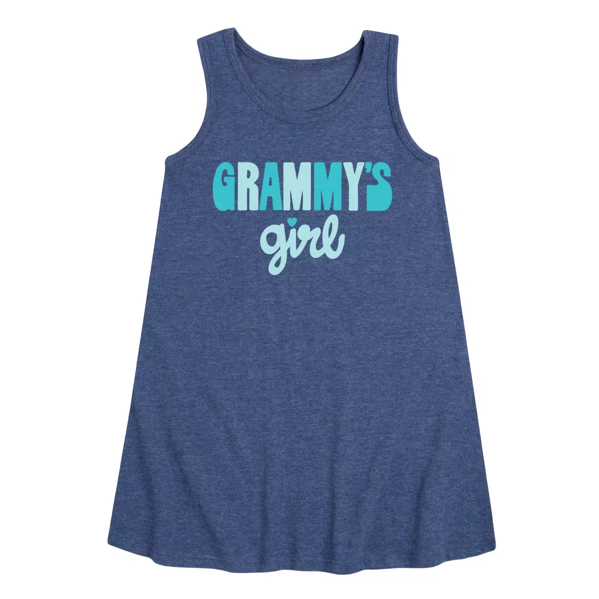 Детское платье-трапеция без рукавов Grammys Girl Instant Message, Heather Navy