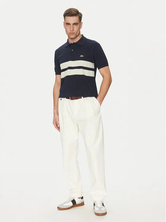 Поло classic fit Lacoste, темно-синий — фото 2