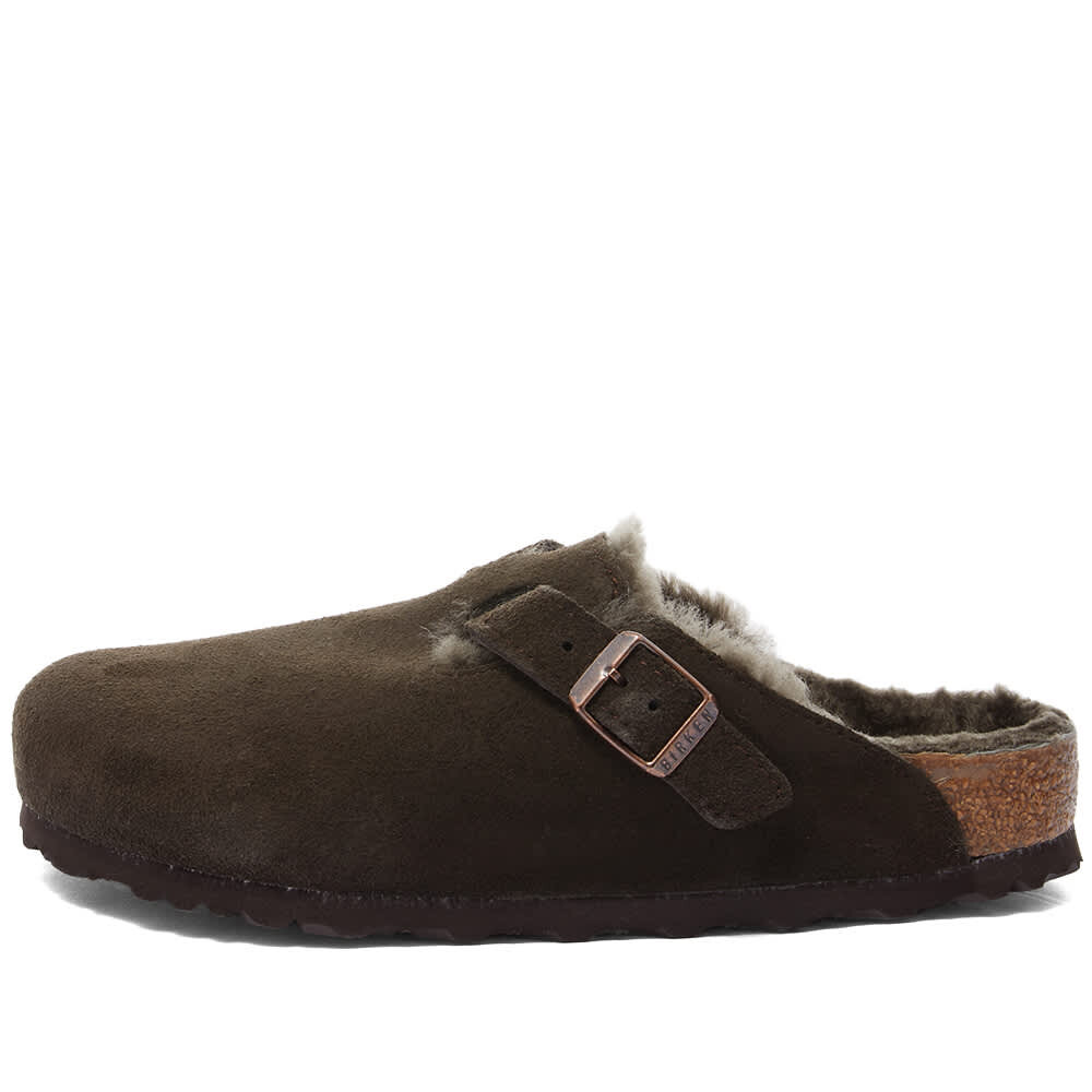 Мюли Birkenstock Boston Shearling Suede Leather, мокко — фото 2