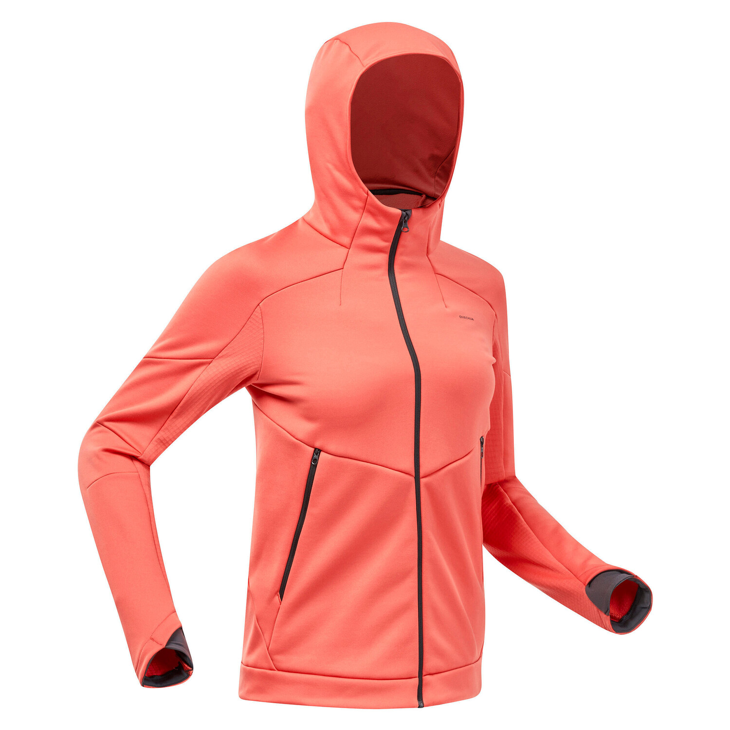 

Куртка Quechua MH520 Hood флисовая походная женская, оранжевый
