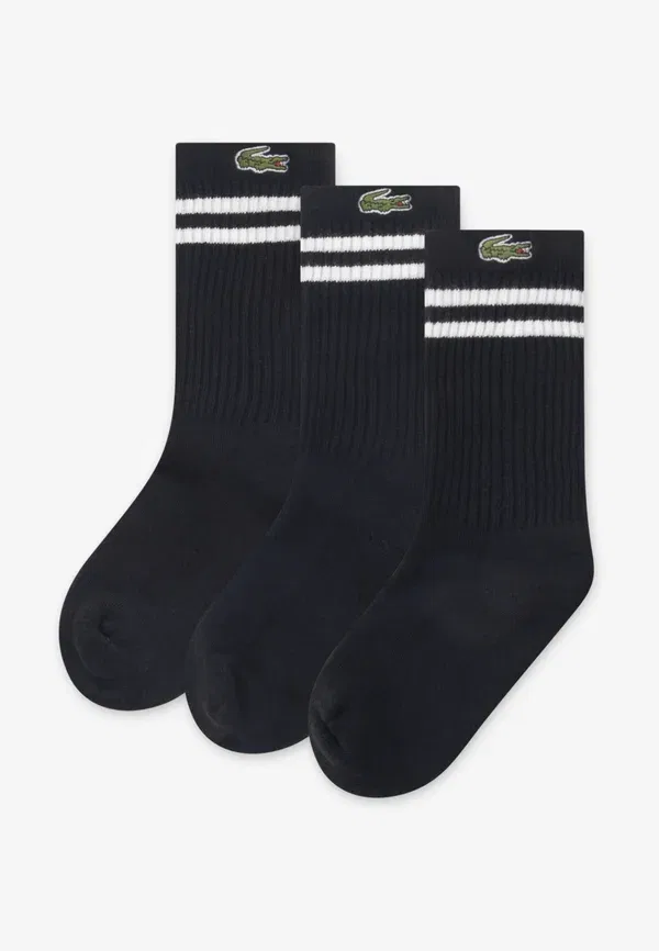 Комплект из 3 пар носков Varsity Crew унисекс Lacoste, цвет noir