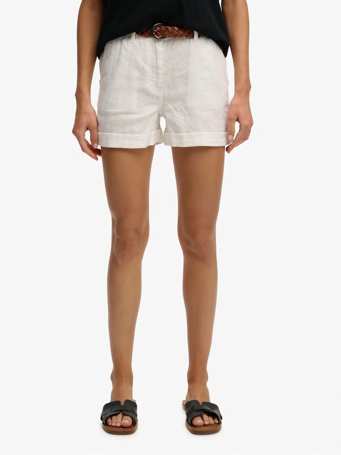 Шорты прямого кроя Superdry White Mid Rise Superdry, белый — фото 2