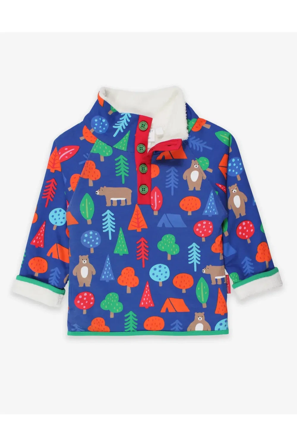 Детский свитшот с принтом Camping Bear из флиса Toby Tiger, Blue — фото 2