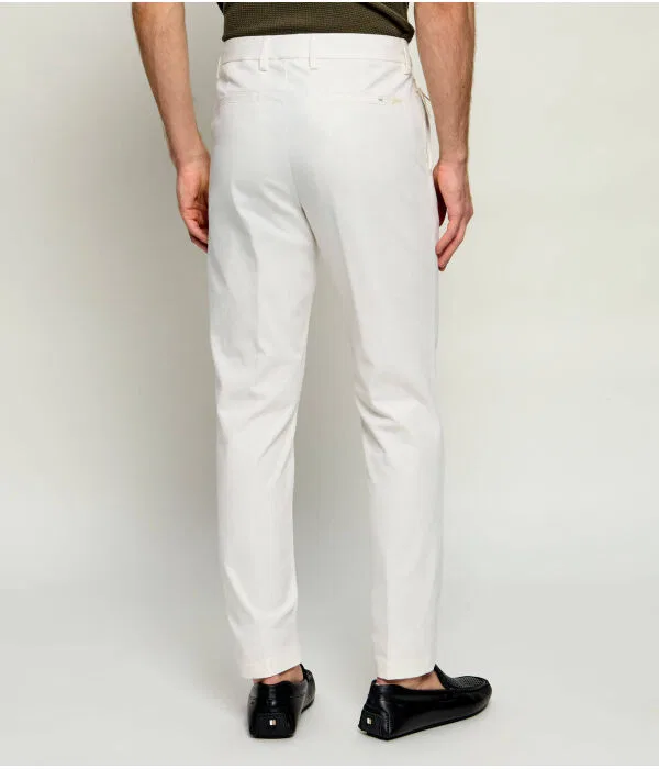 Мужские чиносы slim fit из хлопка P-Kaiton1-Zip BOSS, белый — фото 4