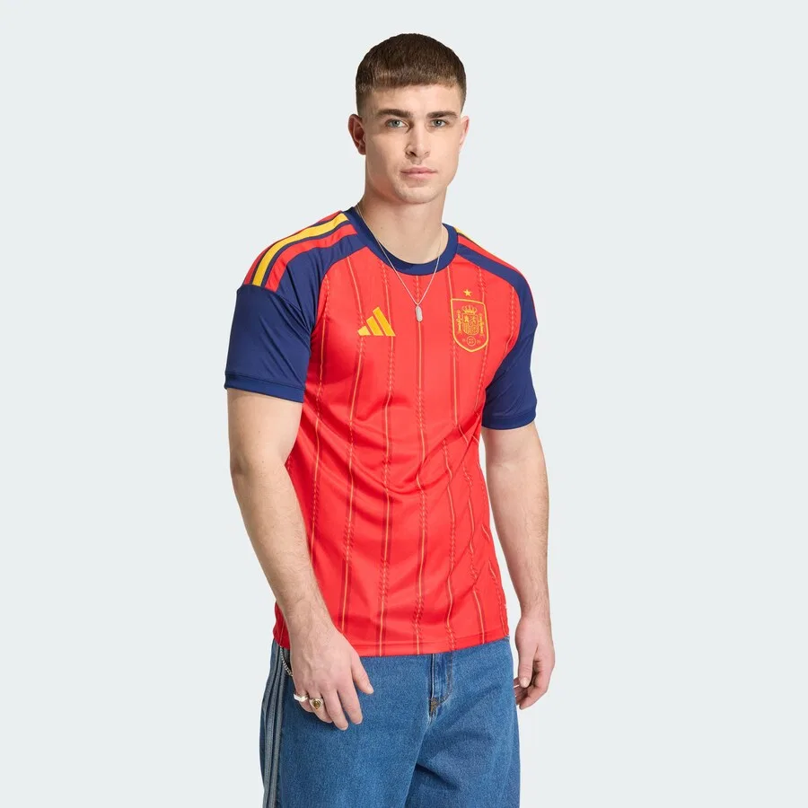 Футболка ADIDAS PERFORMANCE 'Spain 26 Home' красного цвета — фото 3