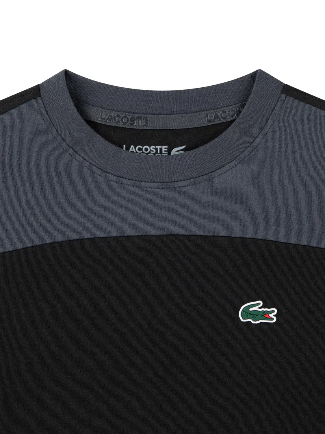 Футболка колор-блок с логотипом Lacoste, черный — фото 2