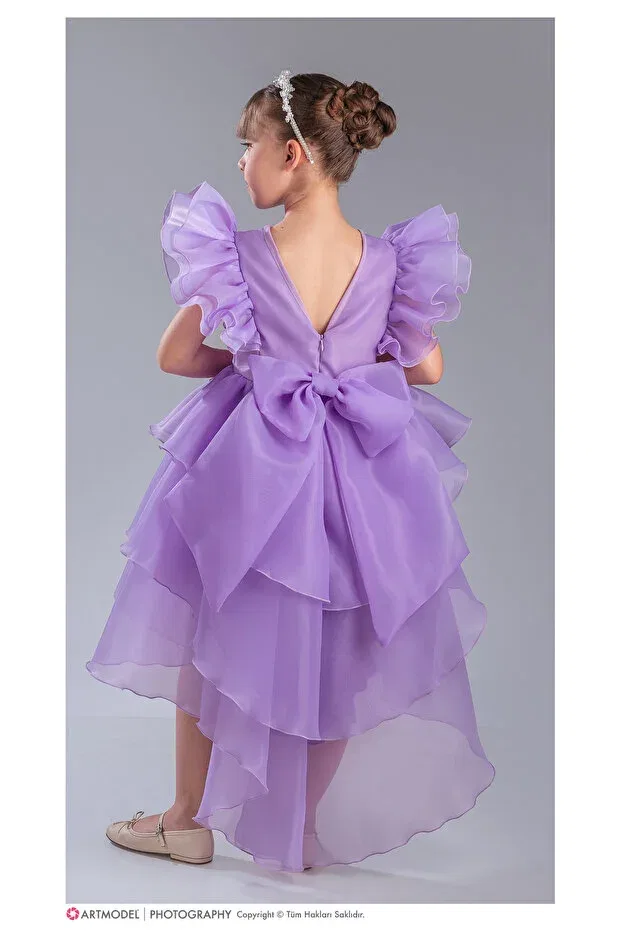 Детское платье для девочек с пайетками Abiyekids, Lilac — фото 3
