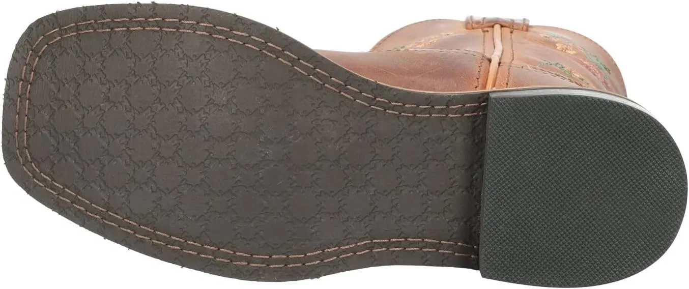 Детские сапоги для девочек с цветочным принтом Floralie Western Smoky Mountain Boots, Brown/Tan — фото 4