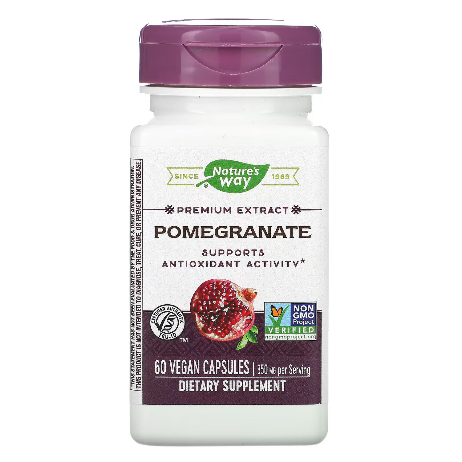 

Nature's Way, Premium Extract, гранат, 350 мг, 60 веганских капсул