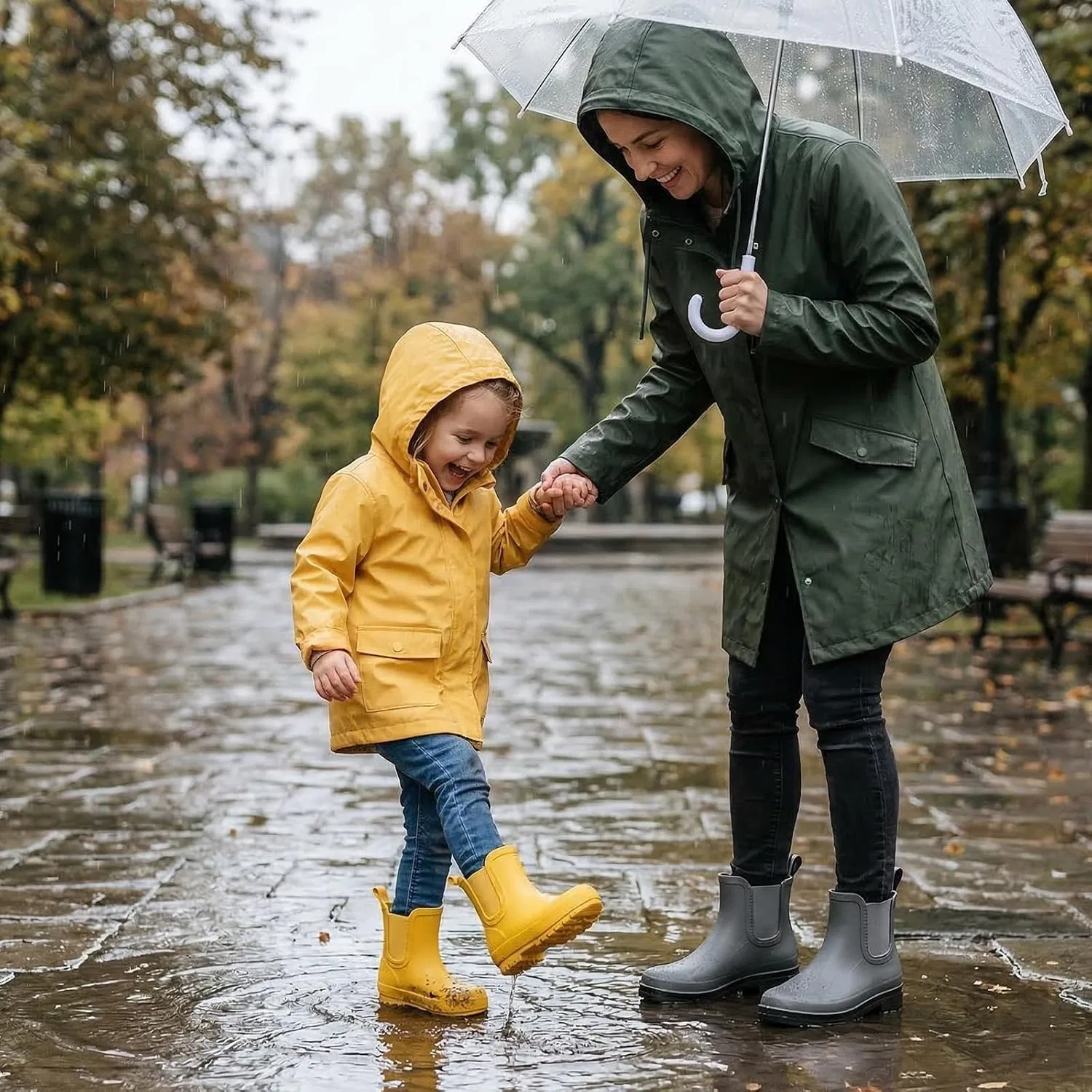 Детские резиновые сапоги для девочек и мальчиков Furuian, Yellow — фото 2