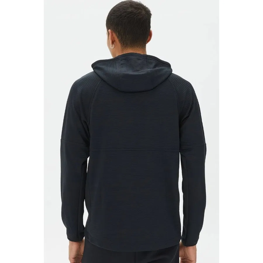 Мужской свитшот с капюшоном и длинным рукавом Nike Pro Dri Fit Fleece Pullover Hoodie, Черный — фото 2