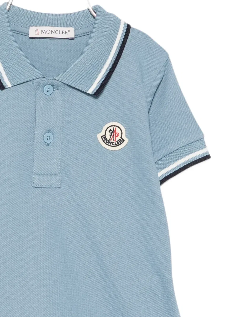 Рубашка-поло с нашивкой-логотипом Moncler Enfant, синий — фото 3